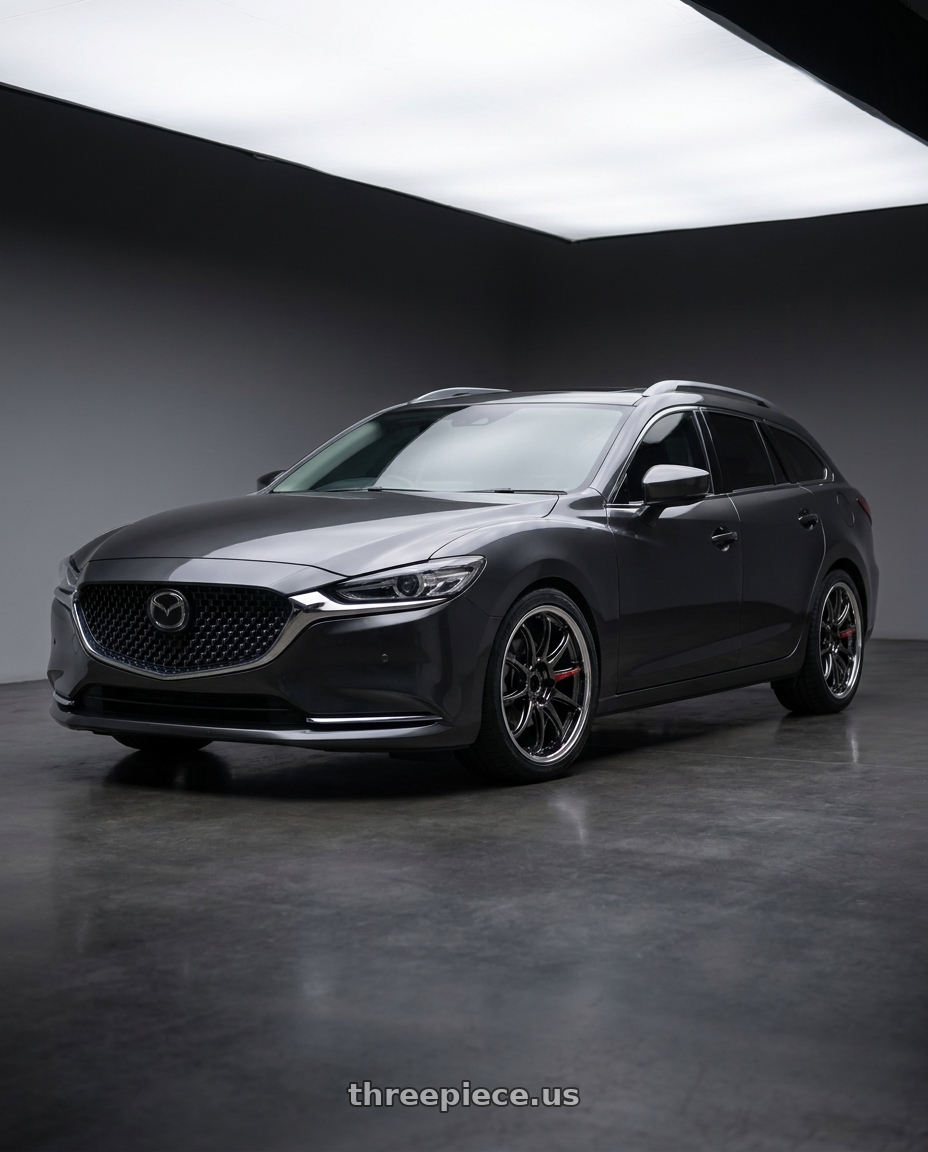 2019 Mazda 6 wagon with Work Zr10 2P 5x114.3 18x10.0 +45 Glim Black wheels