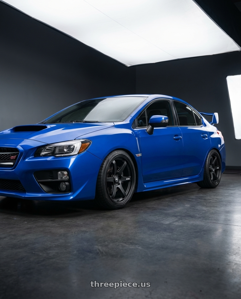 2013 Subaru WRX STI with ESR Wheels APEX SERIES AP6 5x114.3 18x8.5 +30 Matte Black wheels