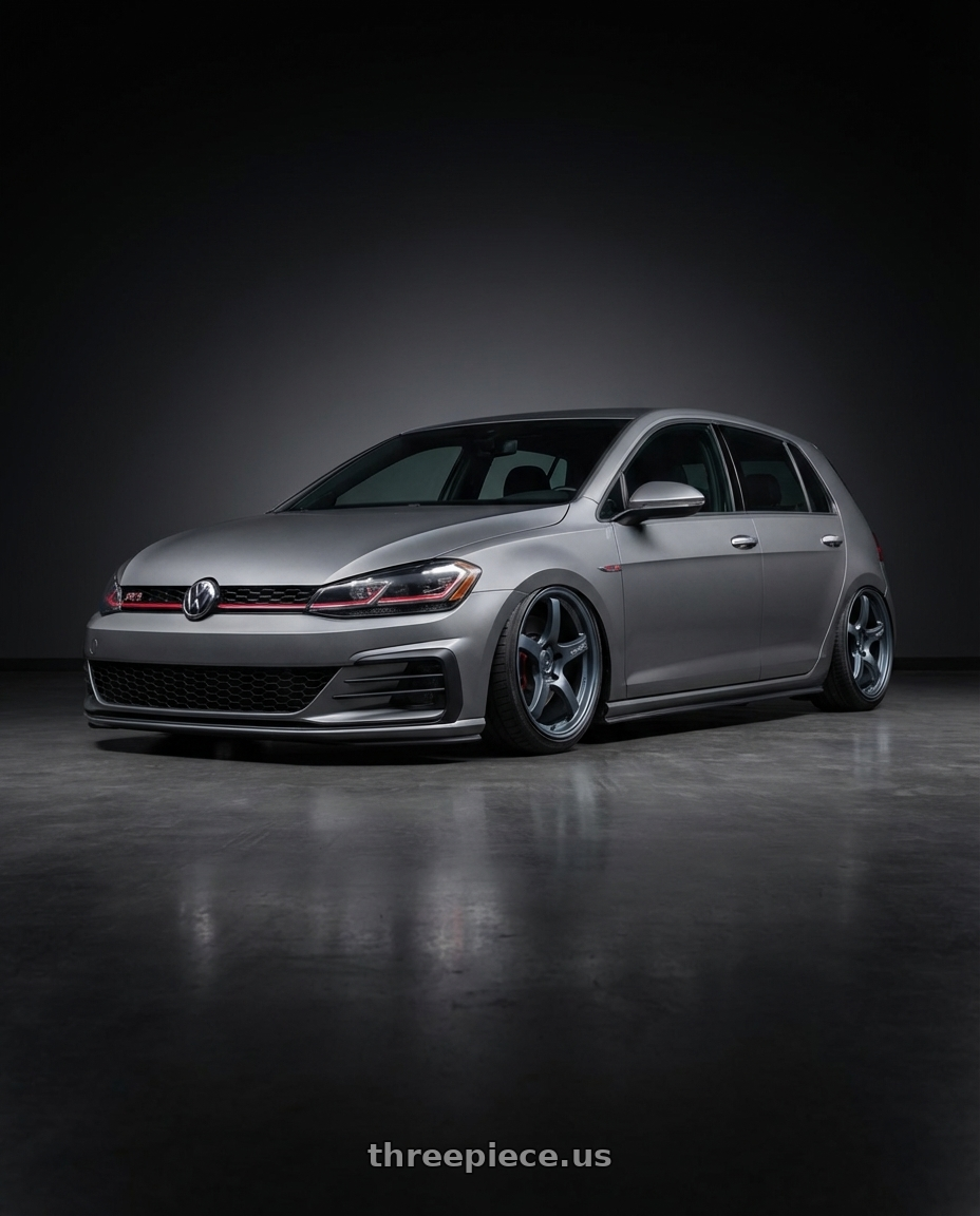 2019 Volkswagen GTI MK7 with Gram Lights 57CR 5x112 19x10.5+22 Gunblue II wheels