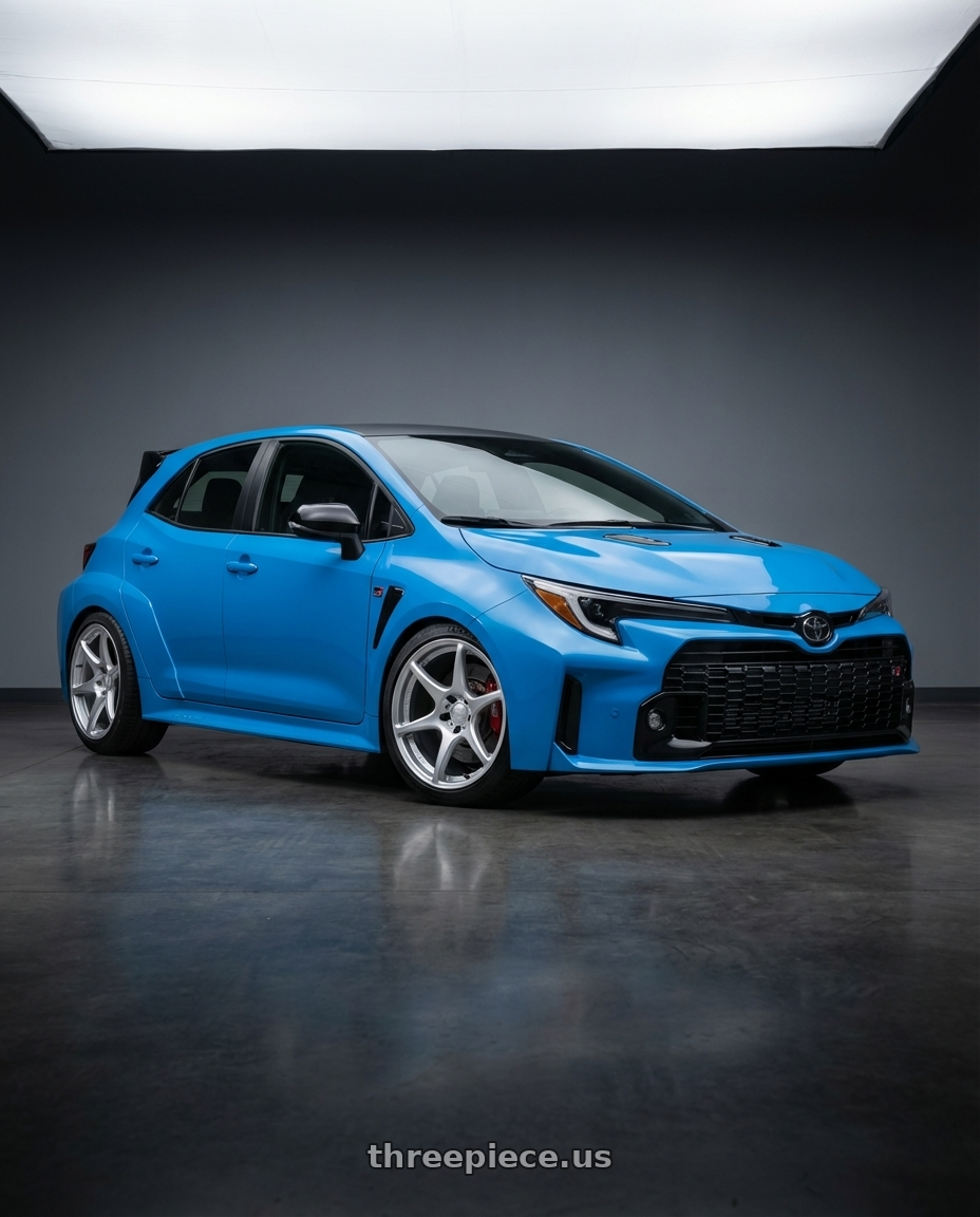 2024 Toyota GR Corolla with Kansei K11S Tandem 5x114.3 18x9 12 Hyper Silver wheels