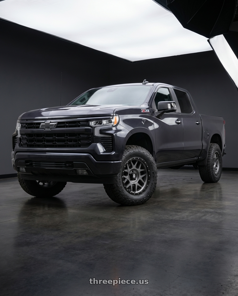 2023 Chevrolet Silverado 1500 with XD XD127 BULLY 6X139.7 20X9 +0 MATTE GRAY BLACK RING wheels