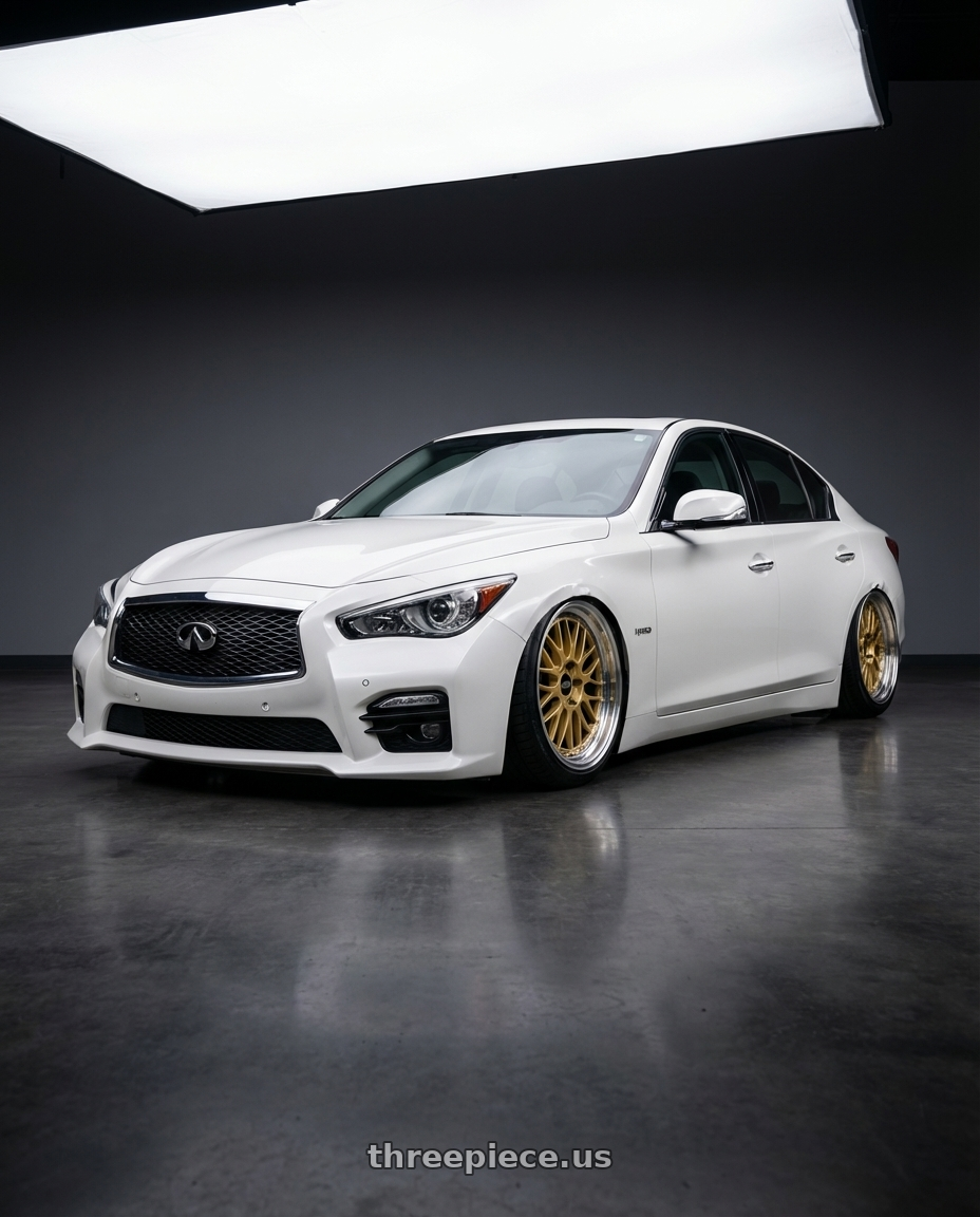 2020 Infiniti Q50 with BBS LM 5x114.3 20x10 +38  Gold Center Diamond Cut Lip wheels