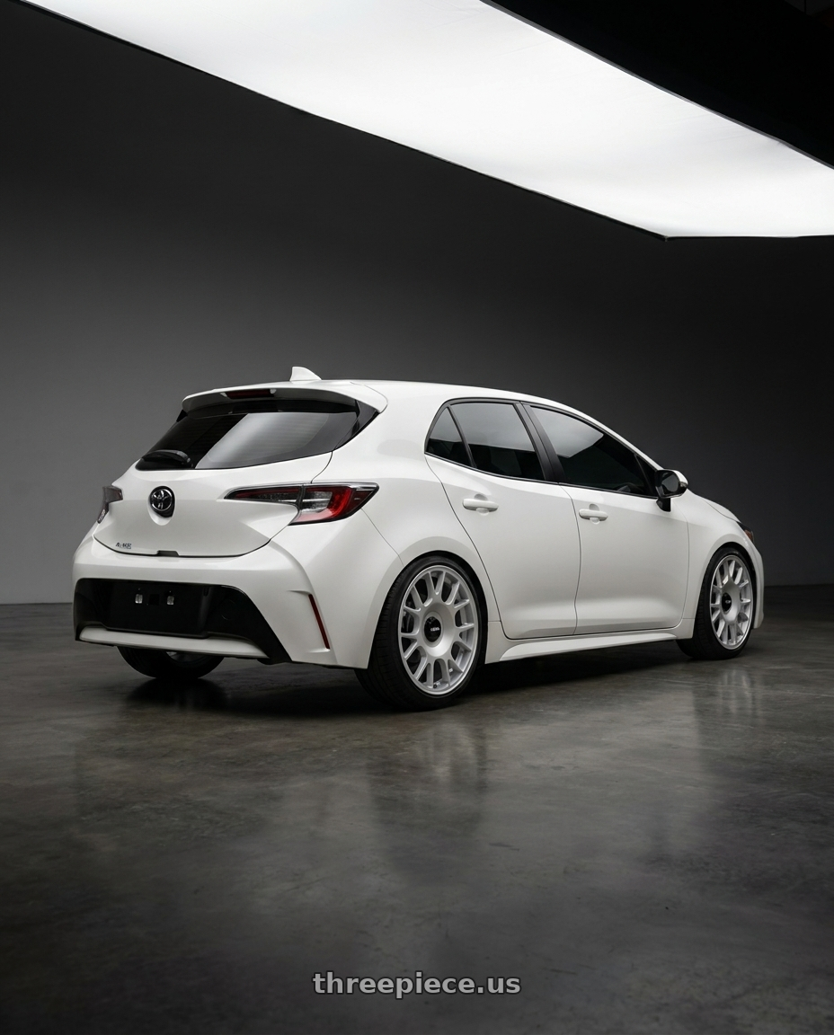2020 toyota auris with Rotiform 1PC R188 TUF-R BLANK 18X8.5 +20 SILVER wheels rear three quarter view square tires