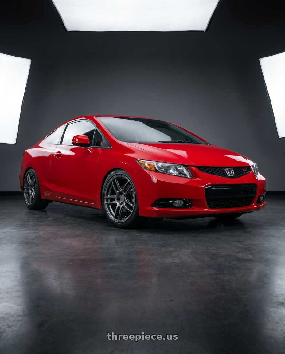 2011 Honda Civic Si with Niche 1PC M105 NR6 5X114.3/5X120 17X7.5 +45 MATTE GUN METAL wheels
