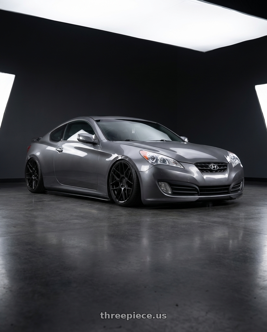 2014 Hyundai Genesis Coupe with Aodhan AFF2 5x114.3 19x8.5+35 Matte Black wheels