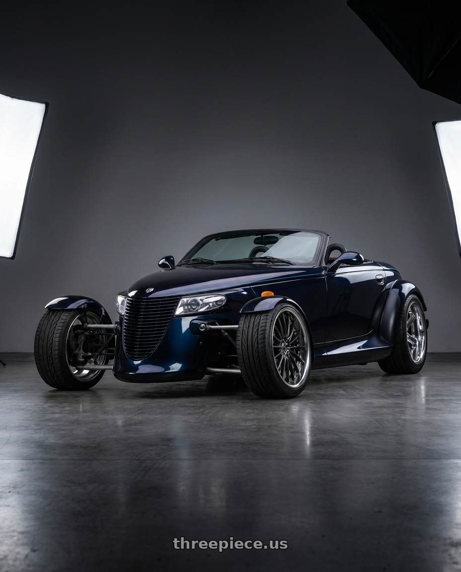 2001 Chrysler Prowler with Work Schwert Regnitz 5x114.3 21x11+38 A Disk Brilliant Silver Black wheels