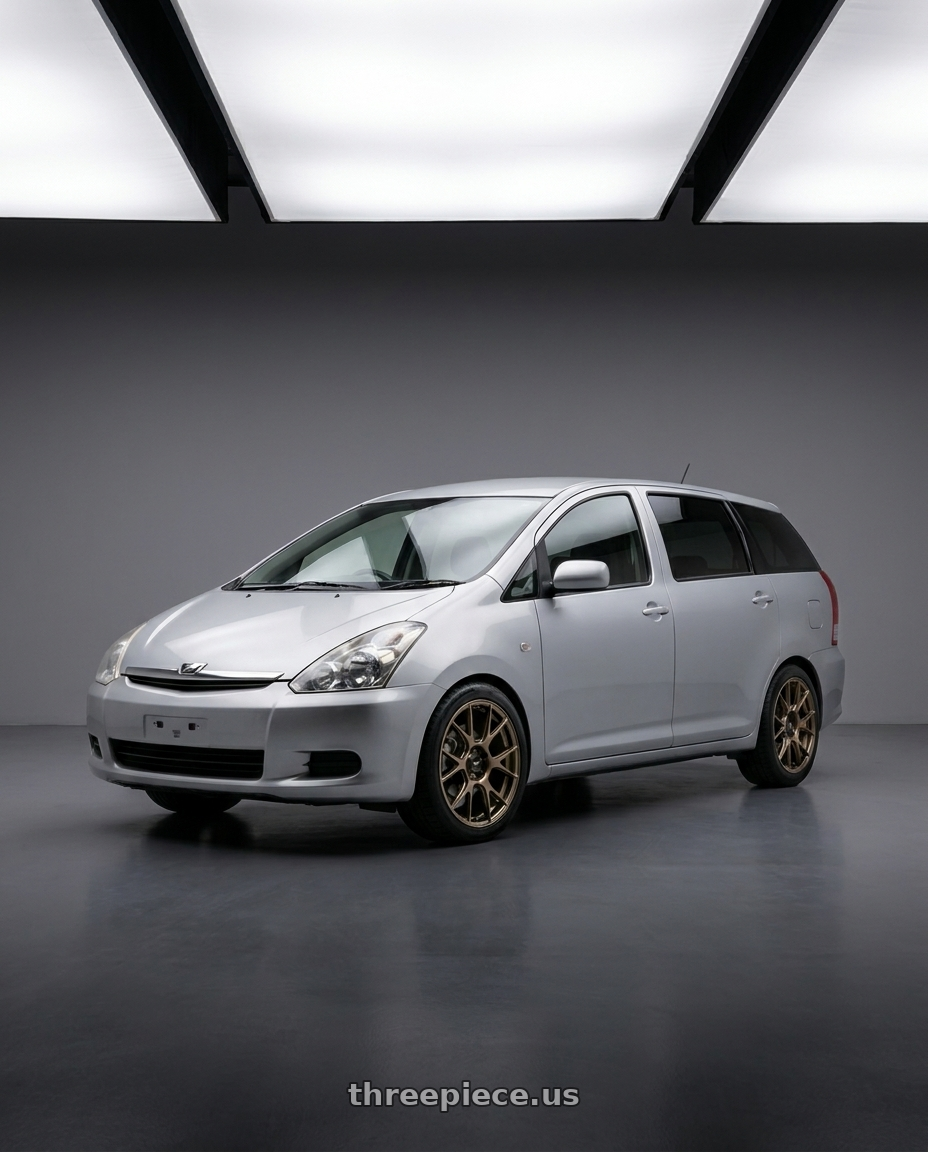 2006 Toyota Wish with Konig Ampliform 5x112 18x8.5+43 Gloss Bronze wheels