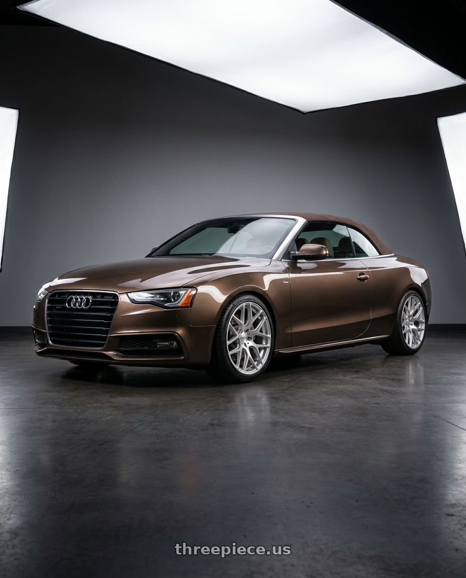 2013 Audi A5 Cabriolet with MRR GF9 5x114.3 19x8.5  +35 Silver Machine Face wheels