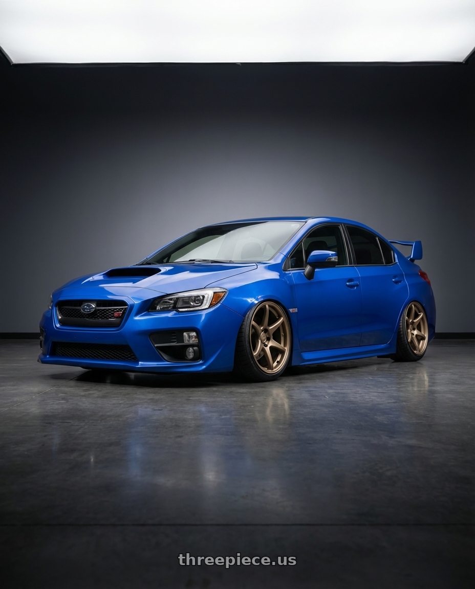 2013 Subaru WRX STI with Kansei K11B Tandem 5x114.3 18x9 12 Bronze wheels