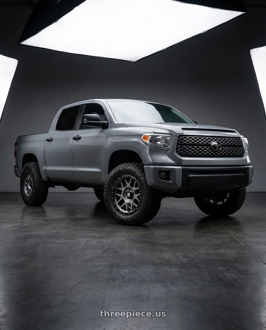 2018 Toyota Tundra with XD XD127 BULLY 5X150 20X9 +18 MATTE GRAY BLACK RING wheels