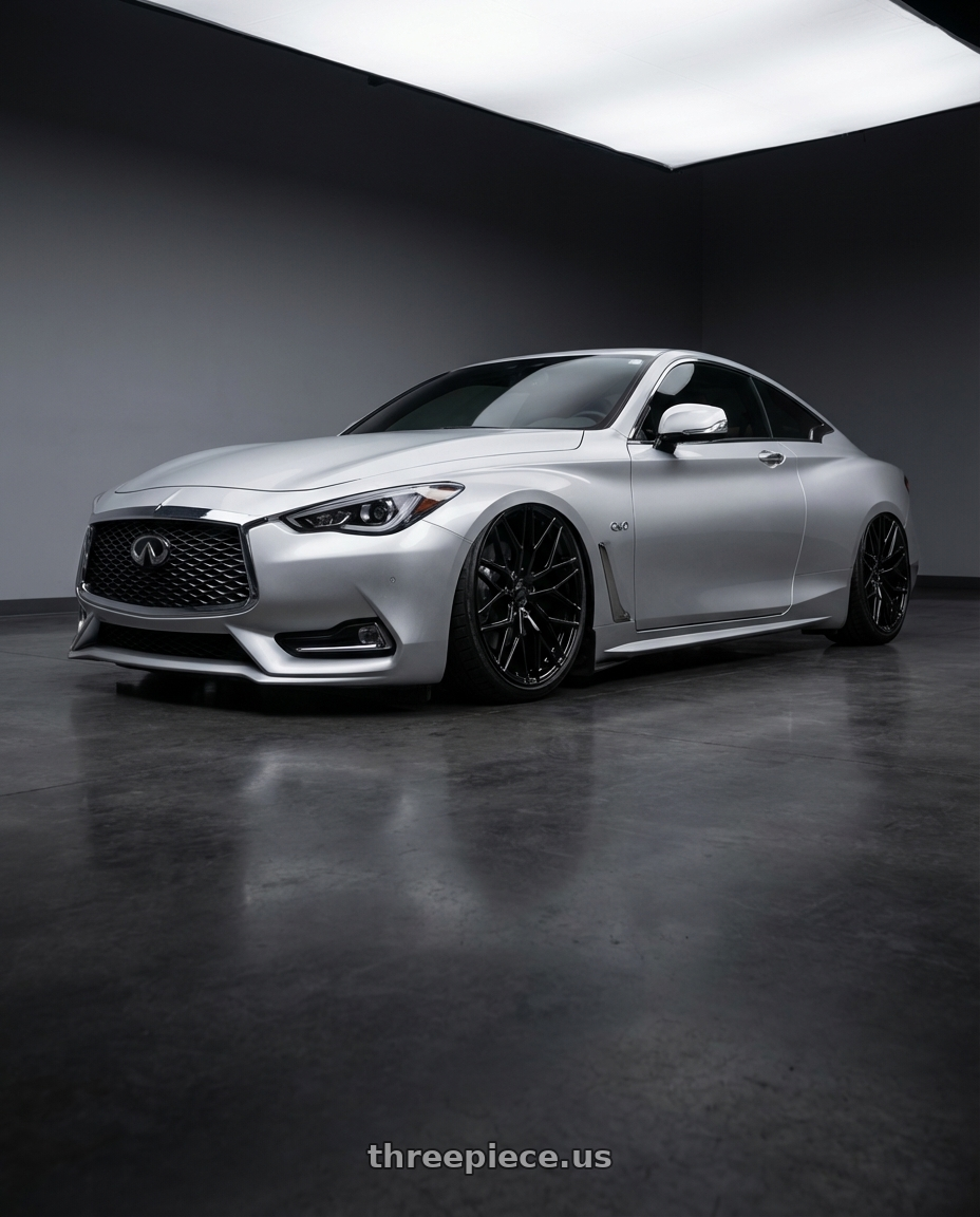 2020 Infiniti Q60 with Avant Garde Wheels M520R 5X114.3 20x9 +32 Gloss Black wheels