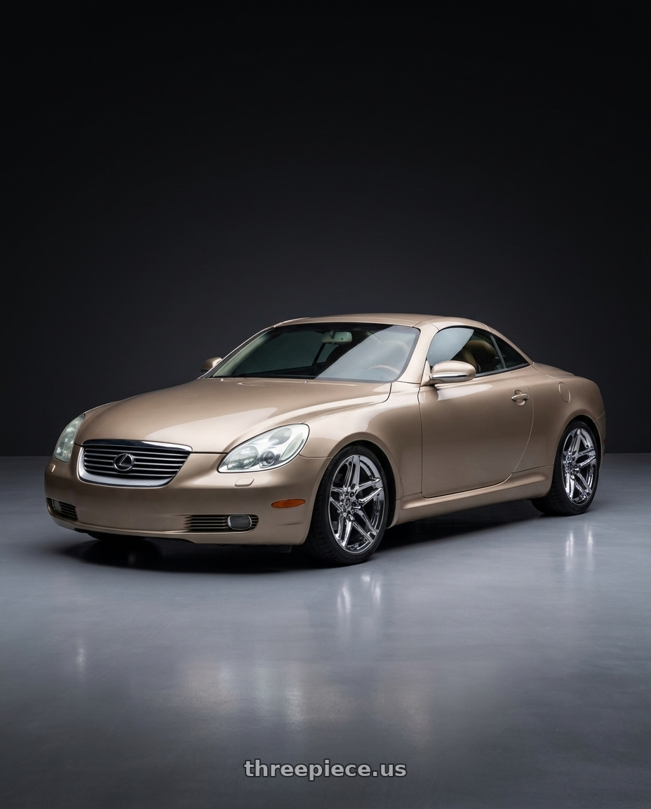 2003 Lexus SC430 Egyptian Sand with Heritage Wheel EBISU MonoC 5x114.3 18x9.5+38 Chrome wheels