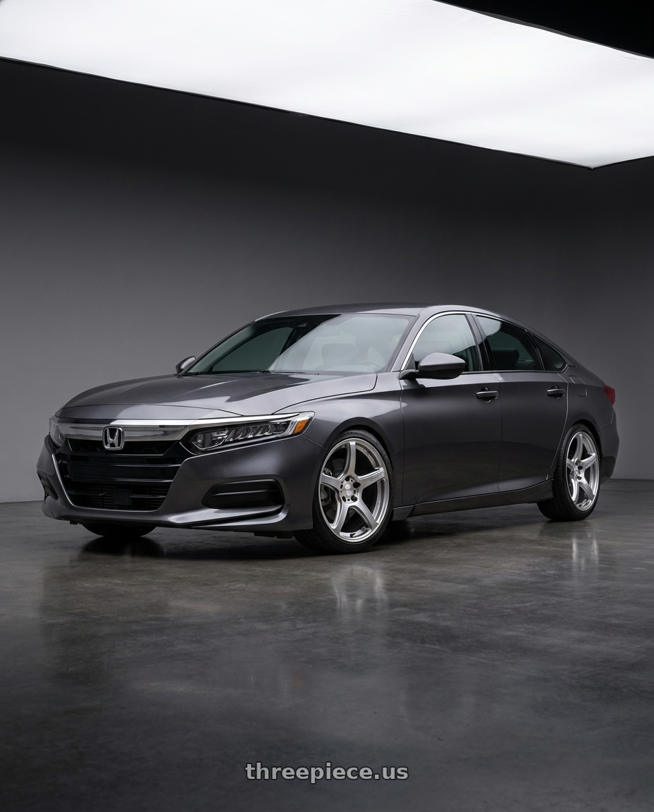 2019 honda accord lx with Work Emotion T5r 5x114.3 18x8.5 +35 Glow Silver wheels