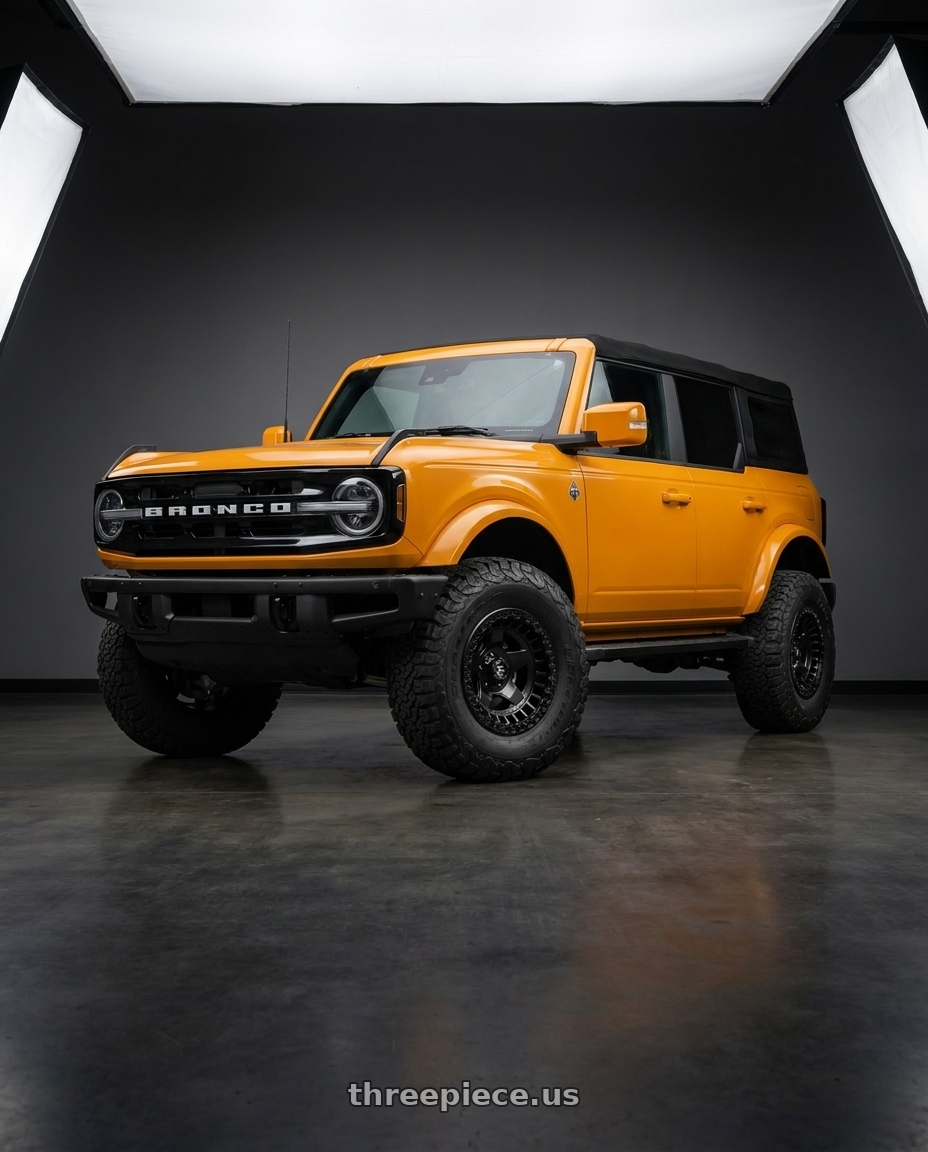 2024 Ford Bronco with Fuel 1PC D118 WARP BEADLOCK 6X139.7 17X9 -15 MATTE BLACK wheels