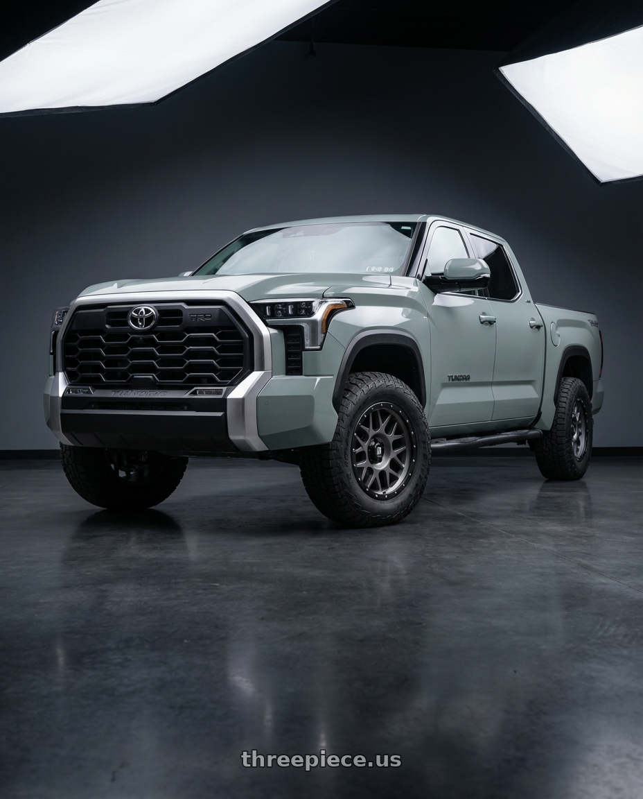 2018 Toyota Tundra with XD XD127 BULLY 5X150 20X9 +18 MATTE GRAY BLACK RING wheels