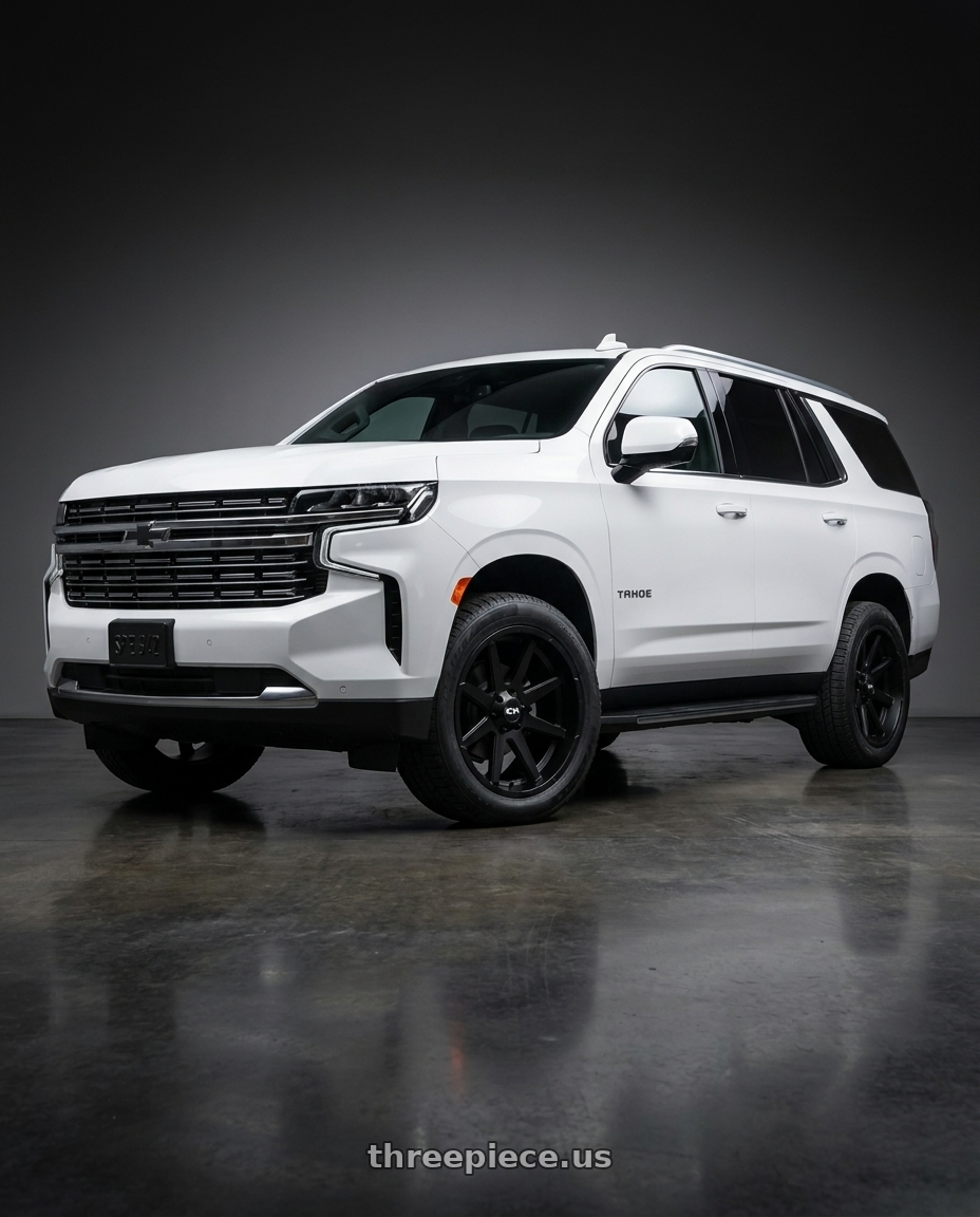 2021 Chevrolet Tahoe LS with Ion Type 143 6x139.7 18x9+18 Matte Black wheels