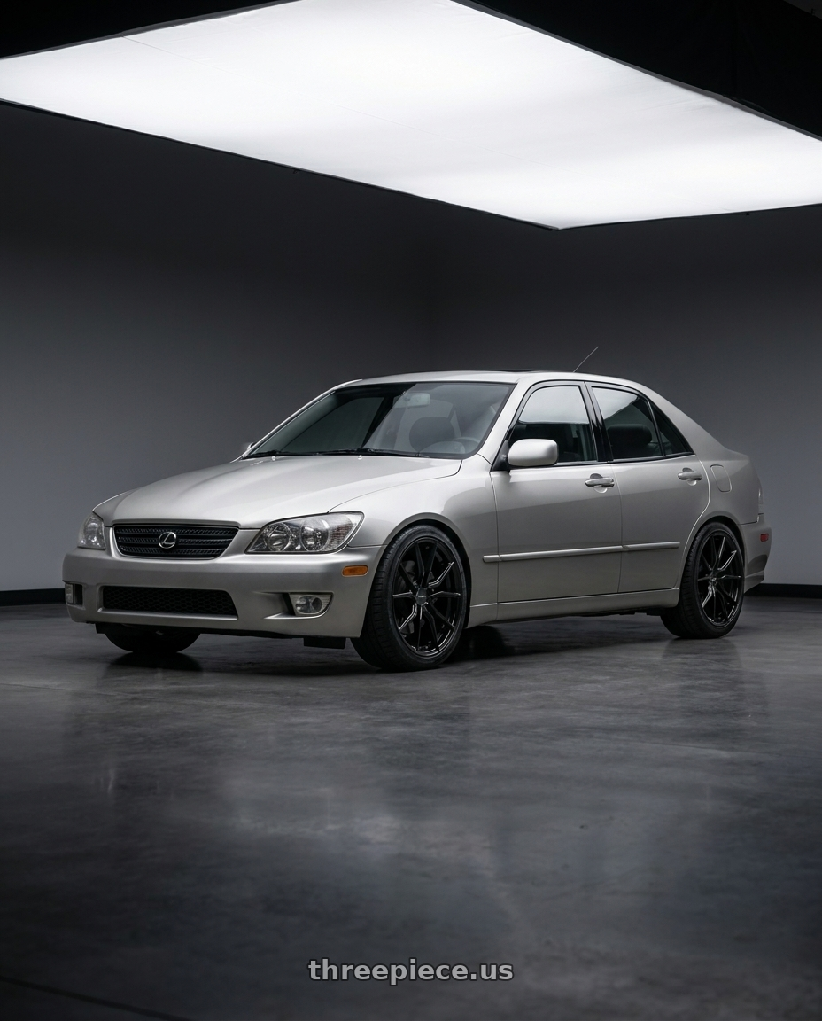 1999 Lexus Is200 with Advanti Racing 80B Hybris 5x114.3 18x8 +45 Gloss Black wheels