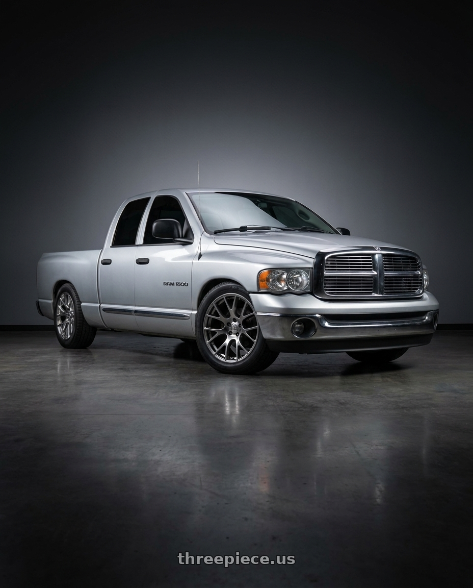 2004 dodge ram 1500 with OE Wheels DG15 5x115 20x9+18 Gloss Hyper Black wheels