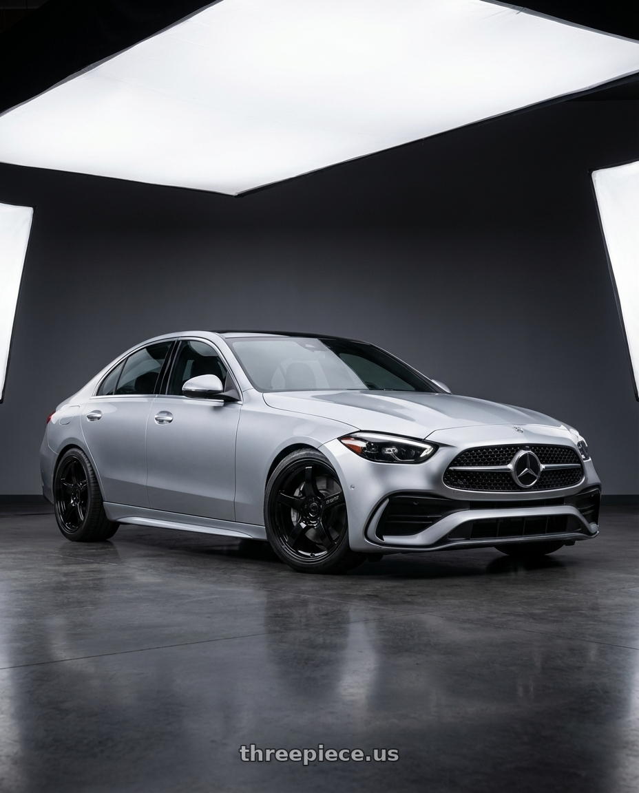 2022 Mercedes-Benz C-Class W206 with Gram Lights 57CR 5x112 19x10.5+35 Glossy Black wheels