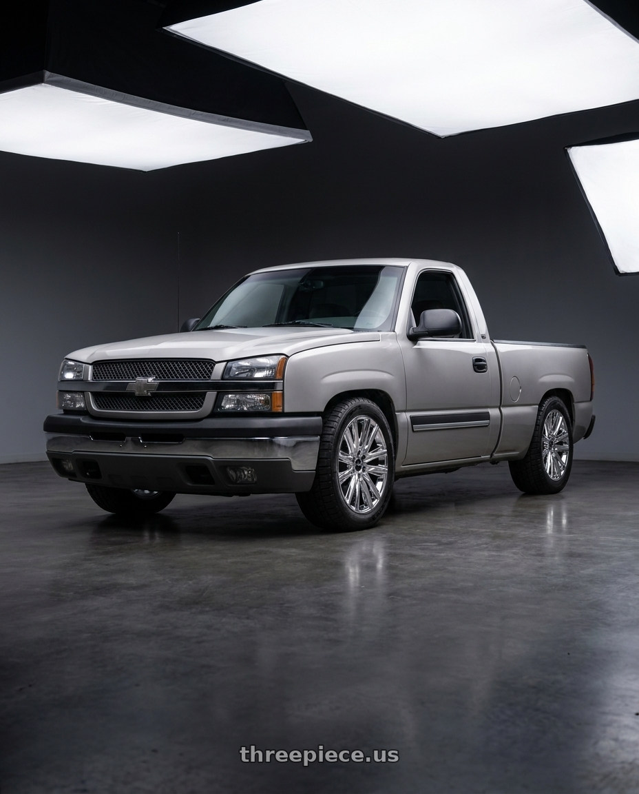 2003 Chevy Silverado 1500 LS with RTX GM01 6x139.7 20x9 +25 Chrome / Pvd wheels