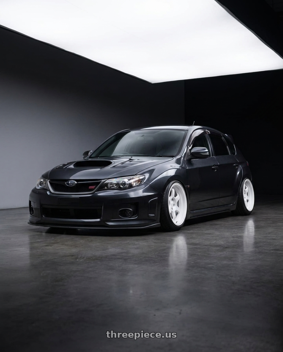 2010 Subaru Impreza WRX STI 10 with 9six9 SIX-1 Deep 4x100 15X8 +20 Competition White wheels