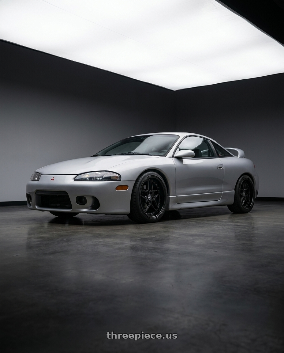 1998 mitsubishi eclipse gsx with ESR Wheels CS SERIES CS15 5x110 18x9.5 +35 Gloss Black wheels