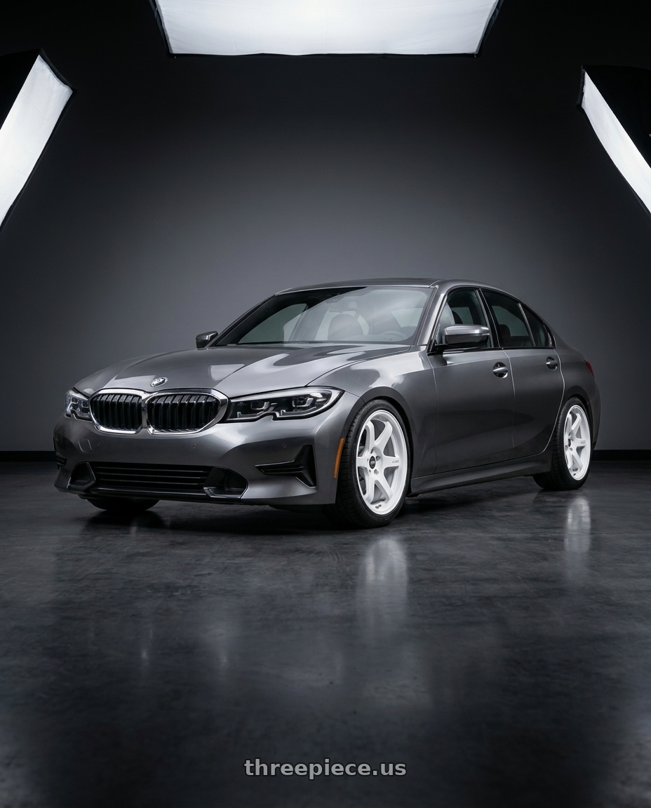 2019 Bmw G20 330I with ESR Wheels APEX SERIES AP6 5x114.3 18x8.5 +30 Gloss White wheels