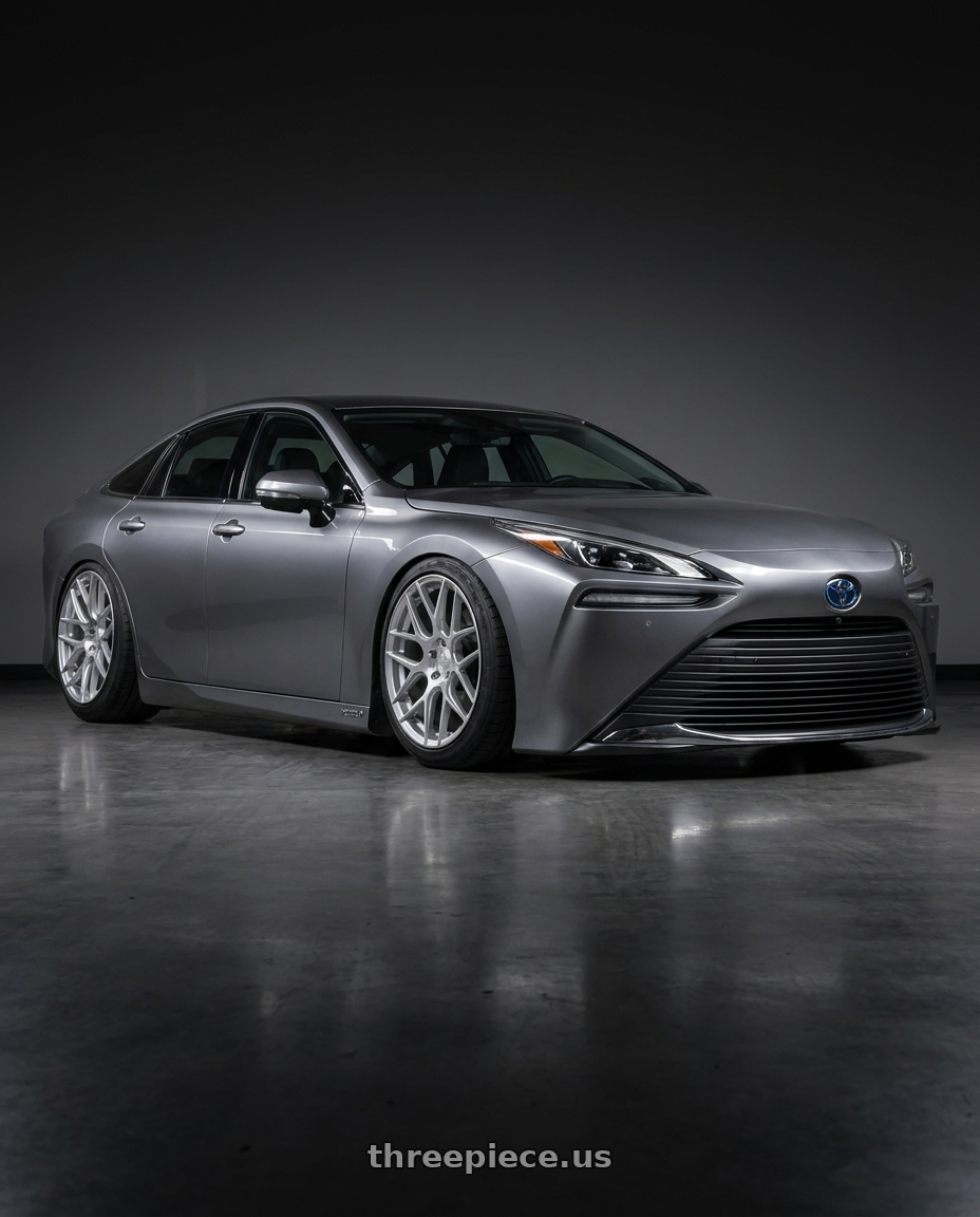 2021 Toyota mirai with Aodhan AFF2 5x120 19x8.5+35 Gloss Silver Machined Face wheels