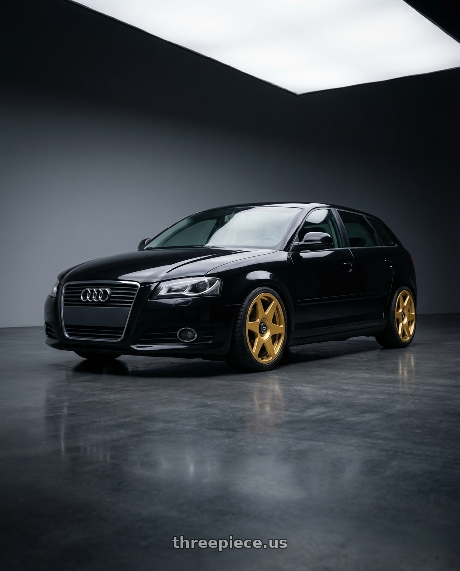 2012 Audi A3 8P with fifteen52 TARMAC EVO 5x112 / 5x120 18x8.5 +35 GOLD (GLOSS GOLD) wheels