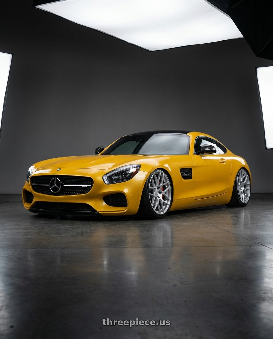 2019 Mercedes-Benz AMG GT with Aodhan AFF2 5x112 20x9+30 Gloss Silver Machined Face wheels