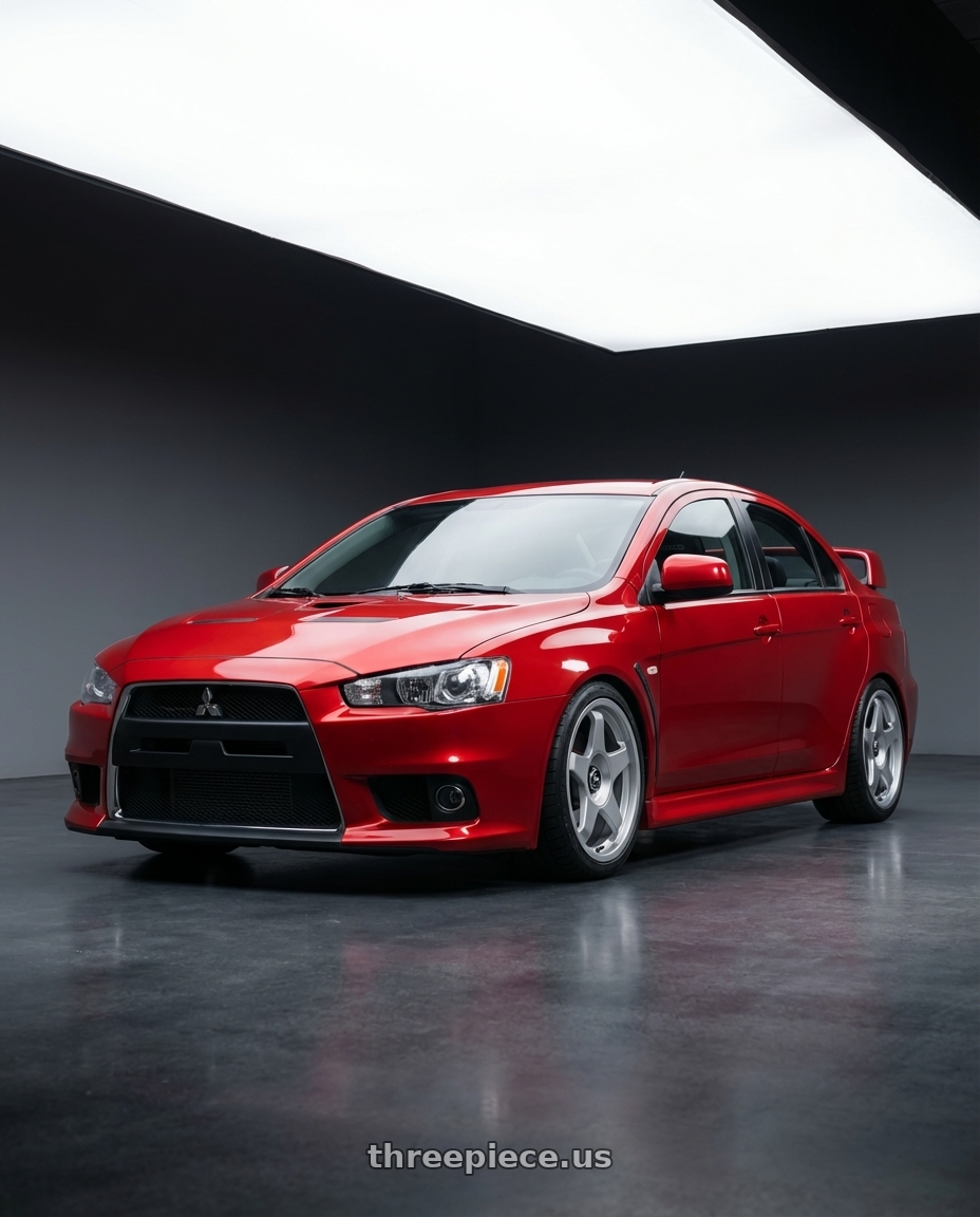 2012 Mitsubishi Lancer Evo X with fifteen52 CHICANE 5x114.3 / 5x100 18x8.5 +35 SPEED SILVER (GLOSS SILVER) wheels
