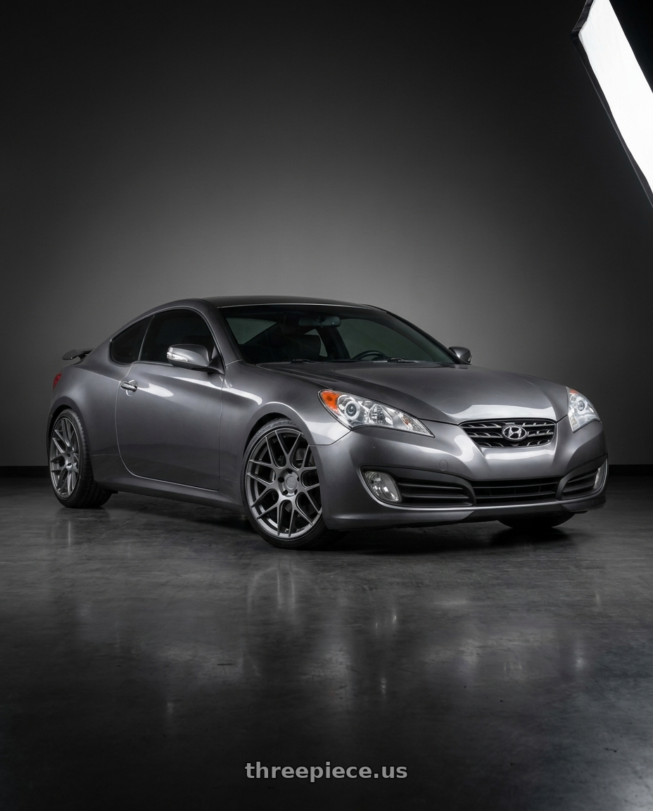 2014 Hyundai Genesis Coupe with Aodhan AFF2 5x114.3 19x8.5+35 Matte Gray wheels