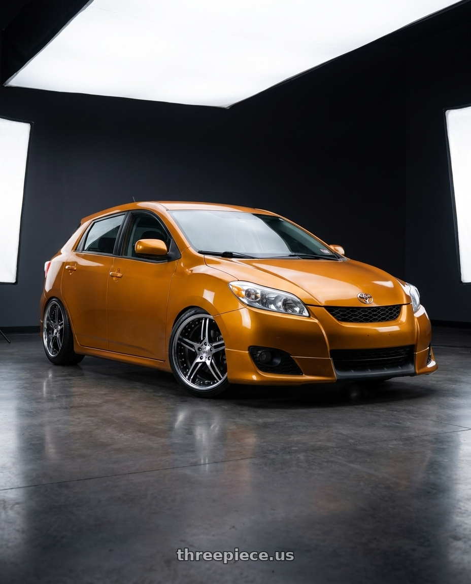 2009 toyota matrix with DURANDAL DD5.2 BLACK POLISHED 5x100 18x8.5 +33MM wheels
