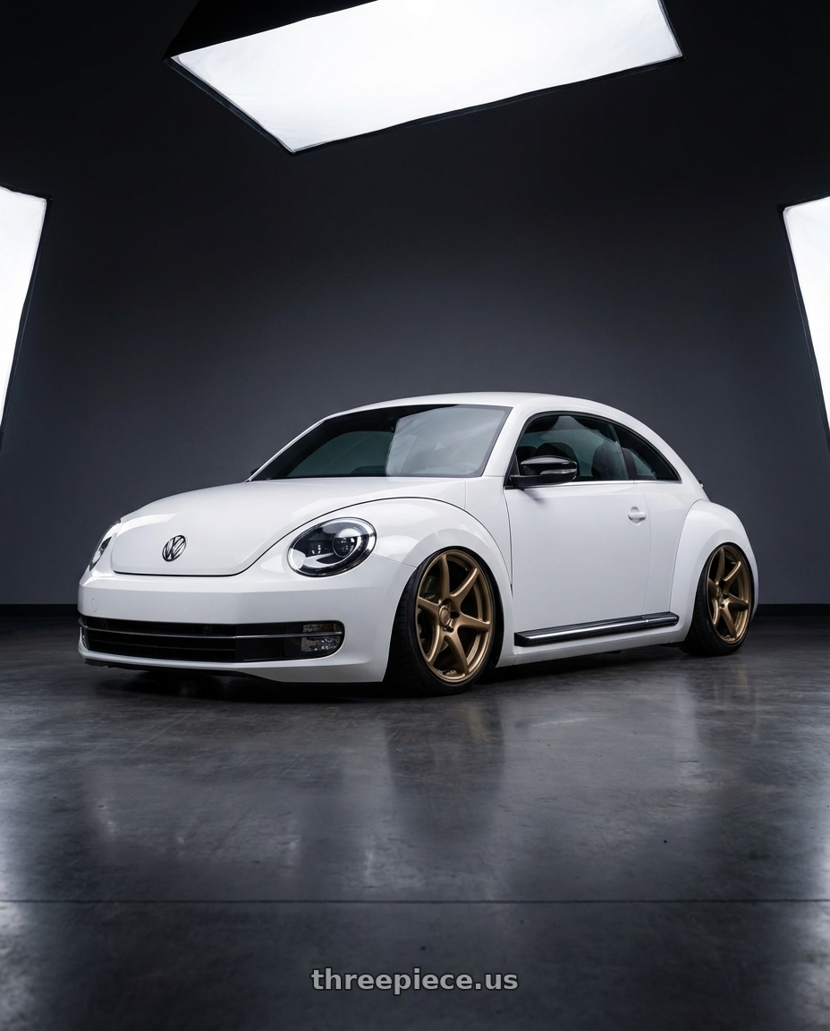 2016 Volkswagen Beetle Turbo with Kansei K11B Tandem 5X112 19x10.5 22 Bronze wheels