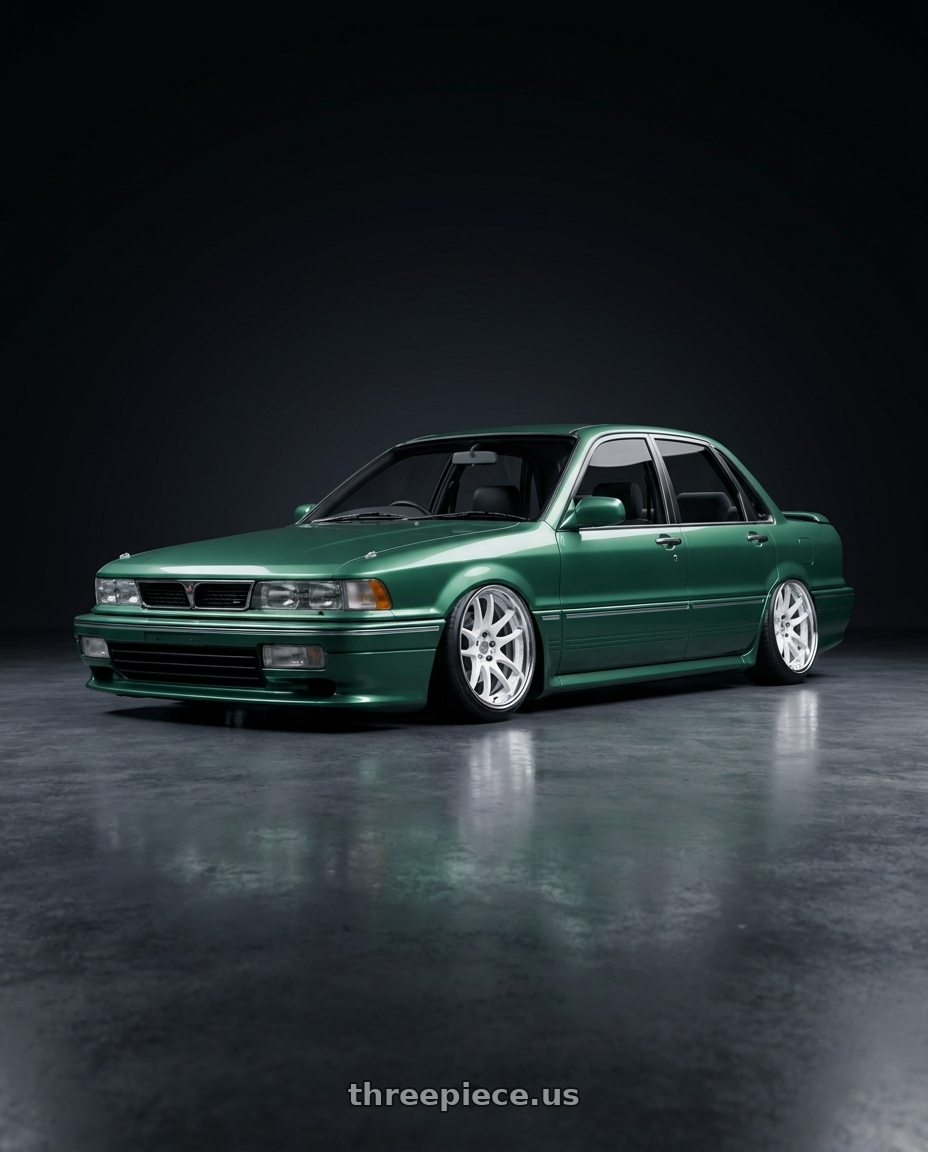 1990 Galant vr4 with Work Cr 2P 4x100 17x8.5 +12 Gloss White wheels