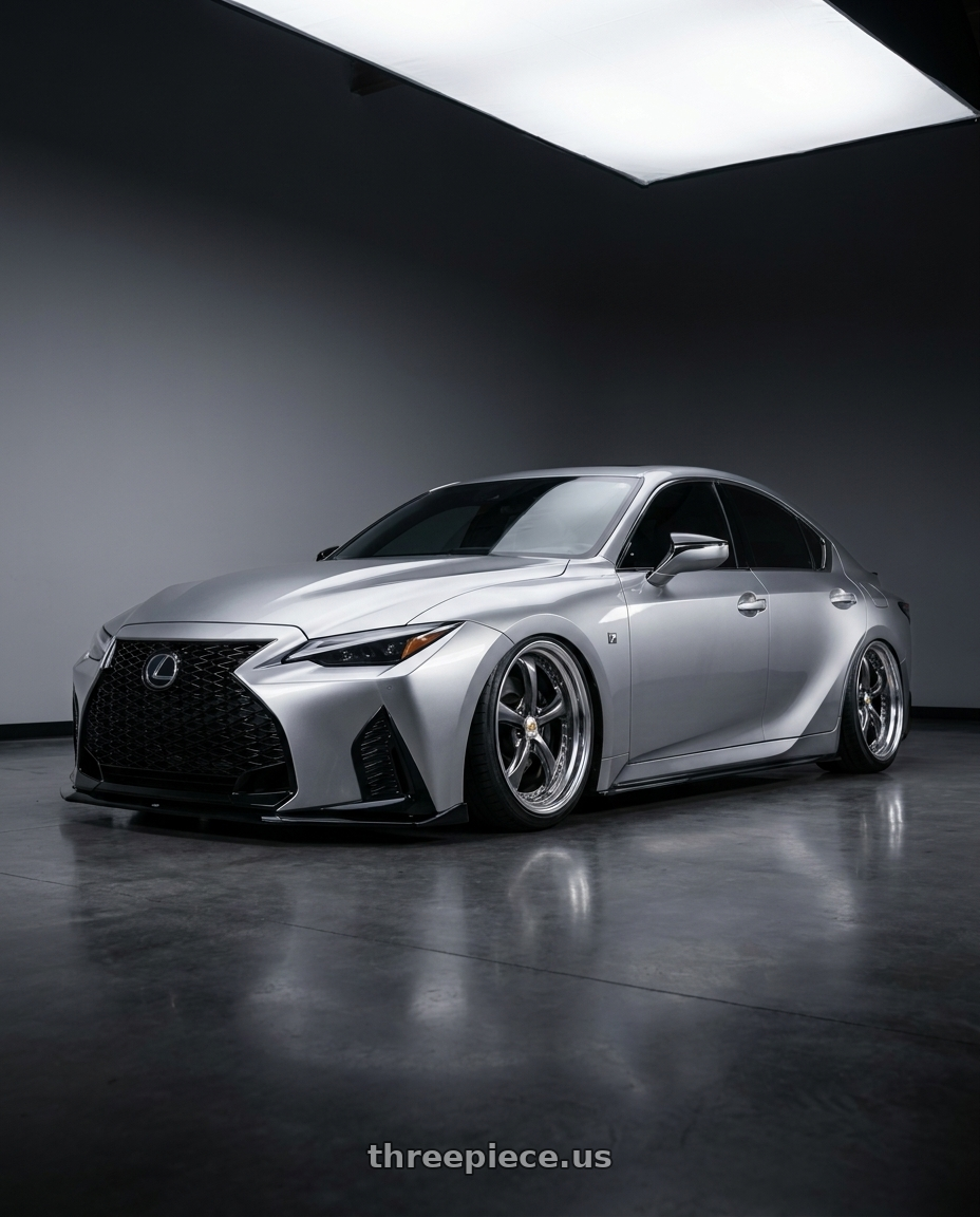 2024 LEXUS IS300 F SPORT DESIGN RWD Iridium Silver with Work Wheels VS-KF 5x114.3 19x9.5+35 Brilliant Silver Black L Disk STEP RIM wheels