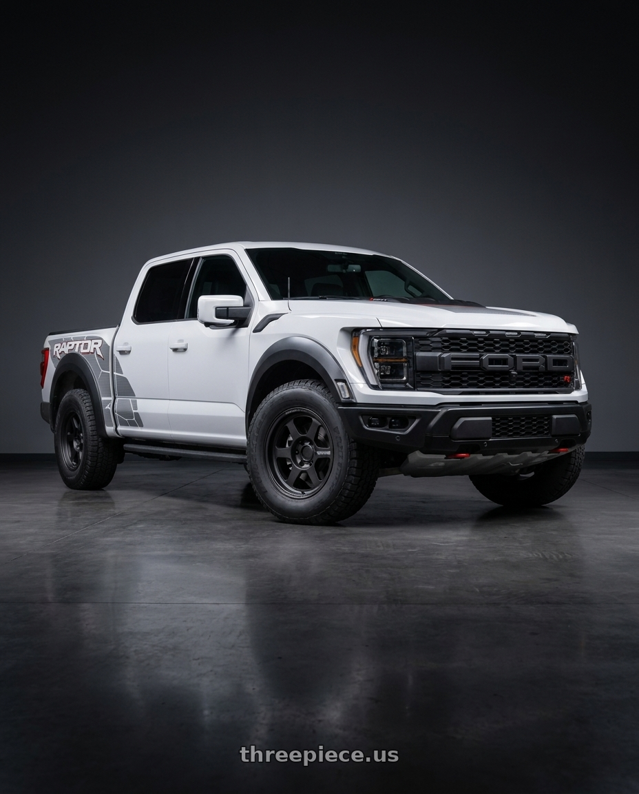 2023 Ford F-150 Raptor with Volk Racing TE37XT M-SPEC (RAPTOR) 6x135 17x8.5-3 Blast Black wheels