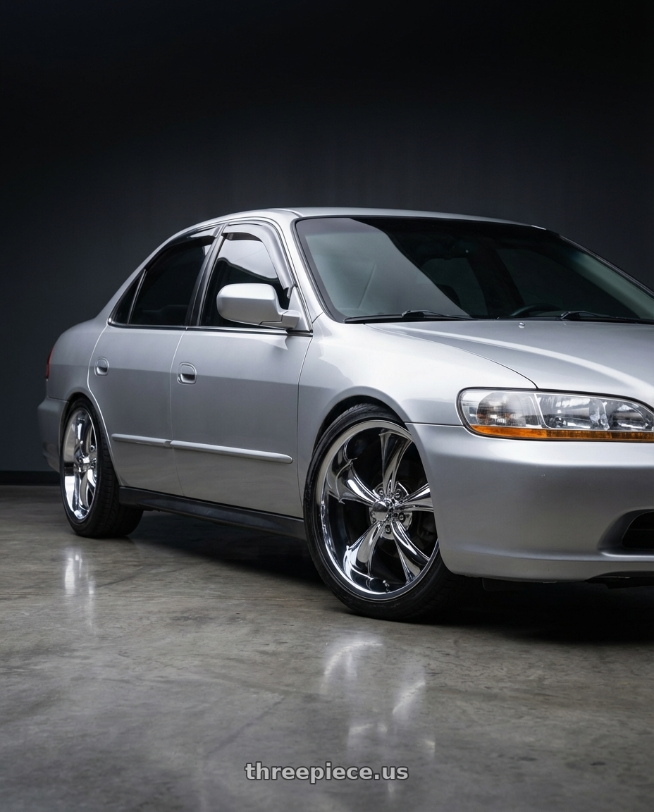 2002 hond accord  with Ridler Type 695 5x120 20x10+38 Chrome wheels