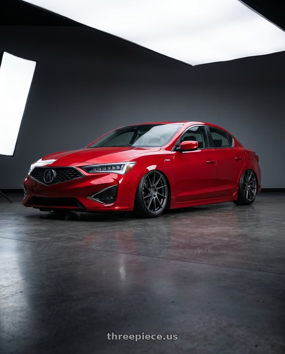 2012 Acura ILX with Aodhan AH09 5x114.3 18x8.5 +35 Hyper Black wheels