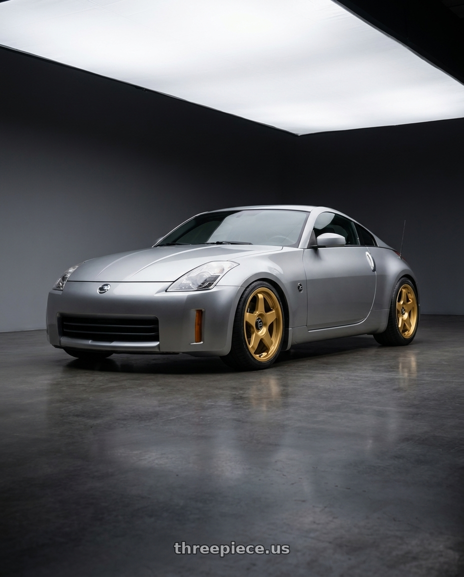 2009 Nissan 350Z with fifteen52 CHICANE 5x112 / 5x120 18x8.5 +35 GOLD (GLOSS GOLD) wheels
