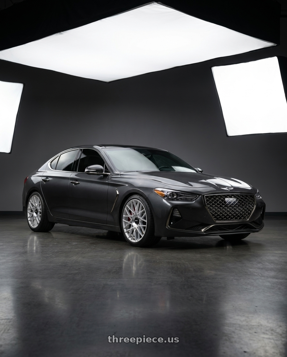 2019 Genesis G70 with Rotiform 1PC R167 BLQ-C BLANK 19X8.5 +35 SILVER wheels
