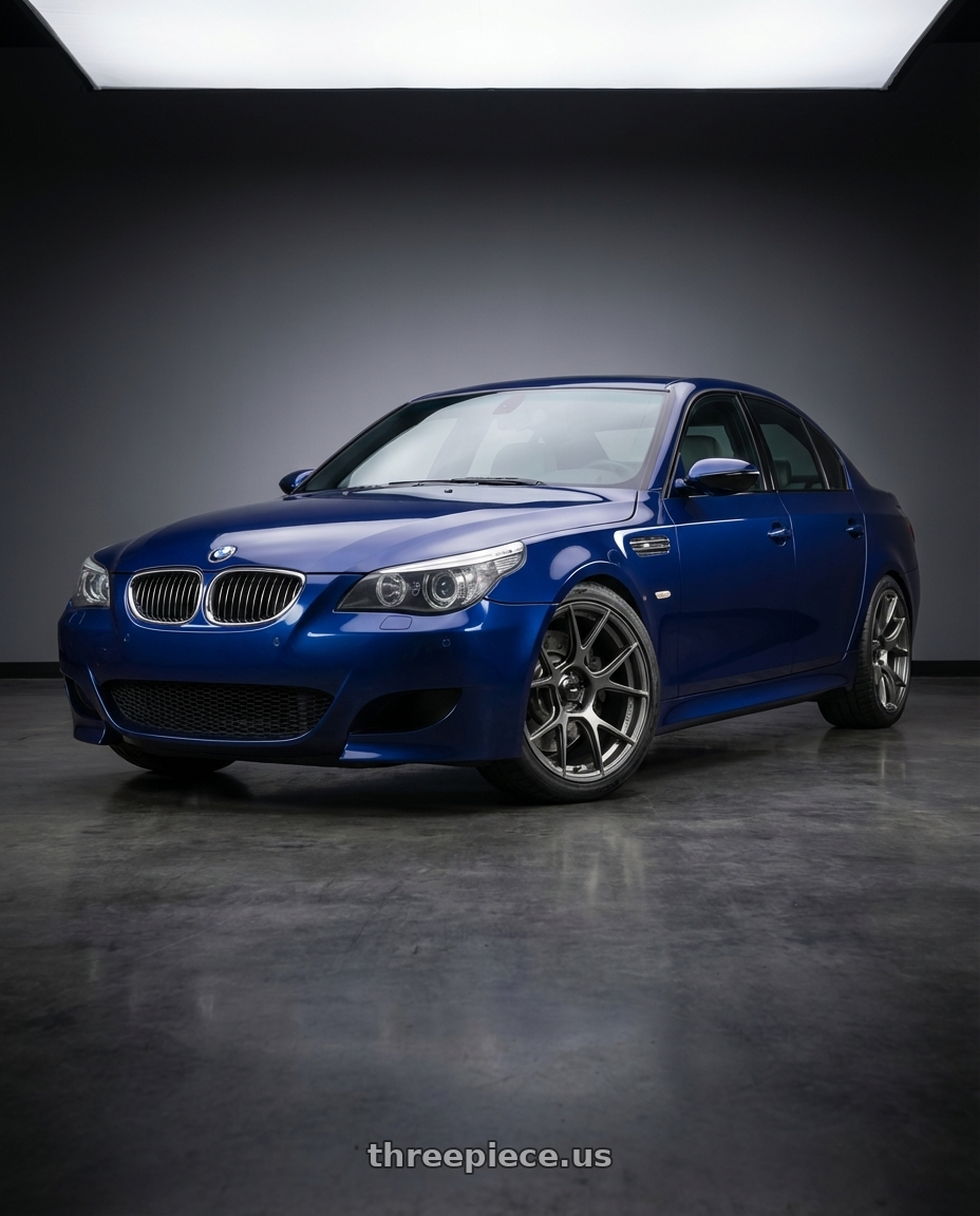 2010 BMW M5 E60 with Konig Ampliform 5x120 19x10+28 Dark Metallic Graphite wheels