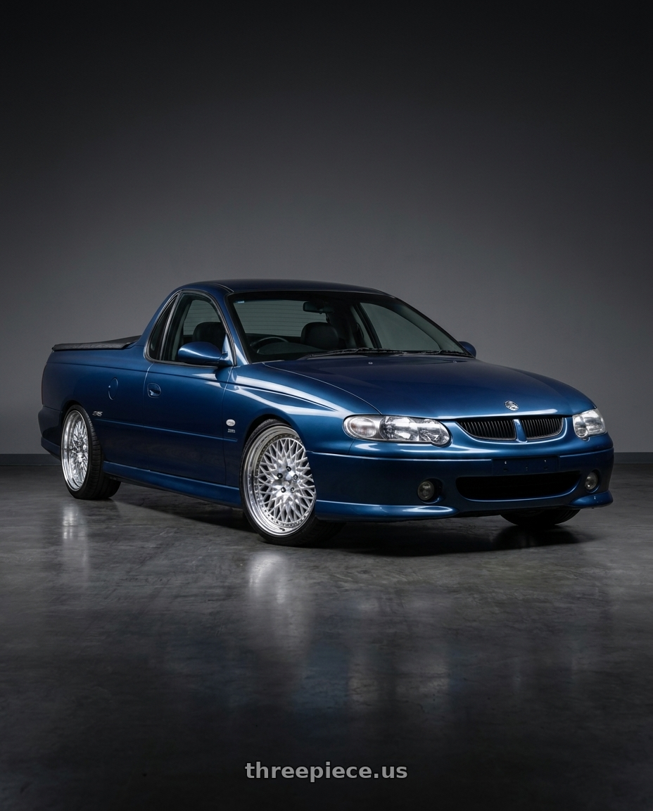 2002 holden ute with Work Gran Seeker Ccx 5x120 20x11.5+12 A Disk Machined Silver Polish wheels