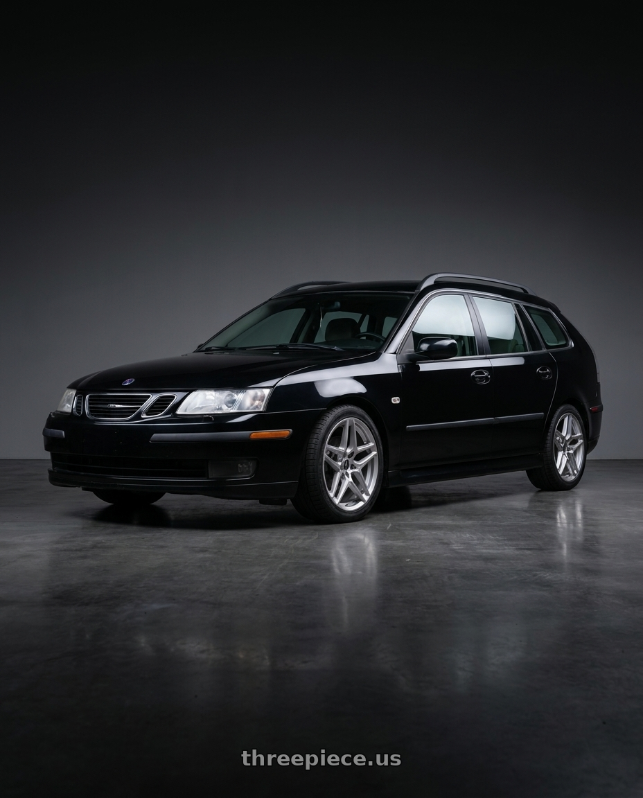 2006 Saab 9-3 2 0t with Heritage Wheel EBISU 5x110 18x8.5 +35 Silver wheels