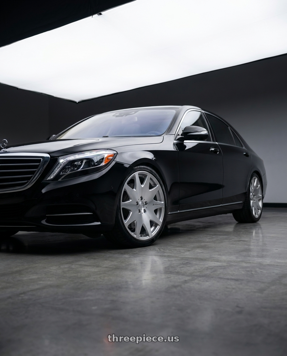 2018 Mercedes s450 with MRR HR3 5x120 19x9.5  +40 Silver Machine Face wheels