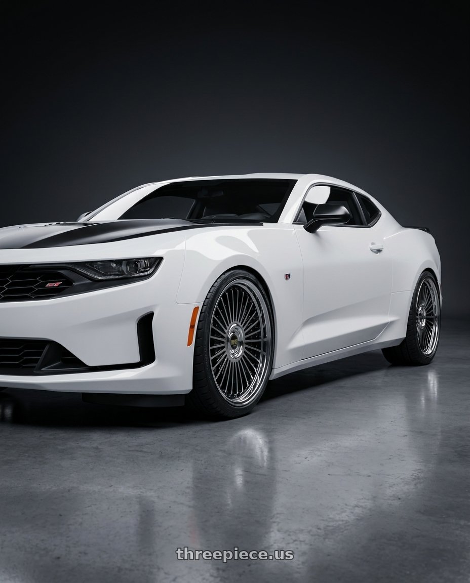 2019 Chevrolet Camaro with Work Emitz Black Polish 5x120 19x7.5 +38 wheels