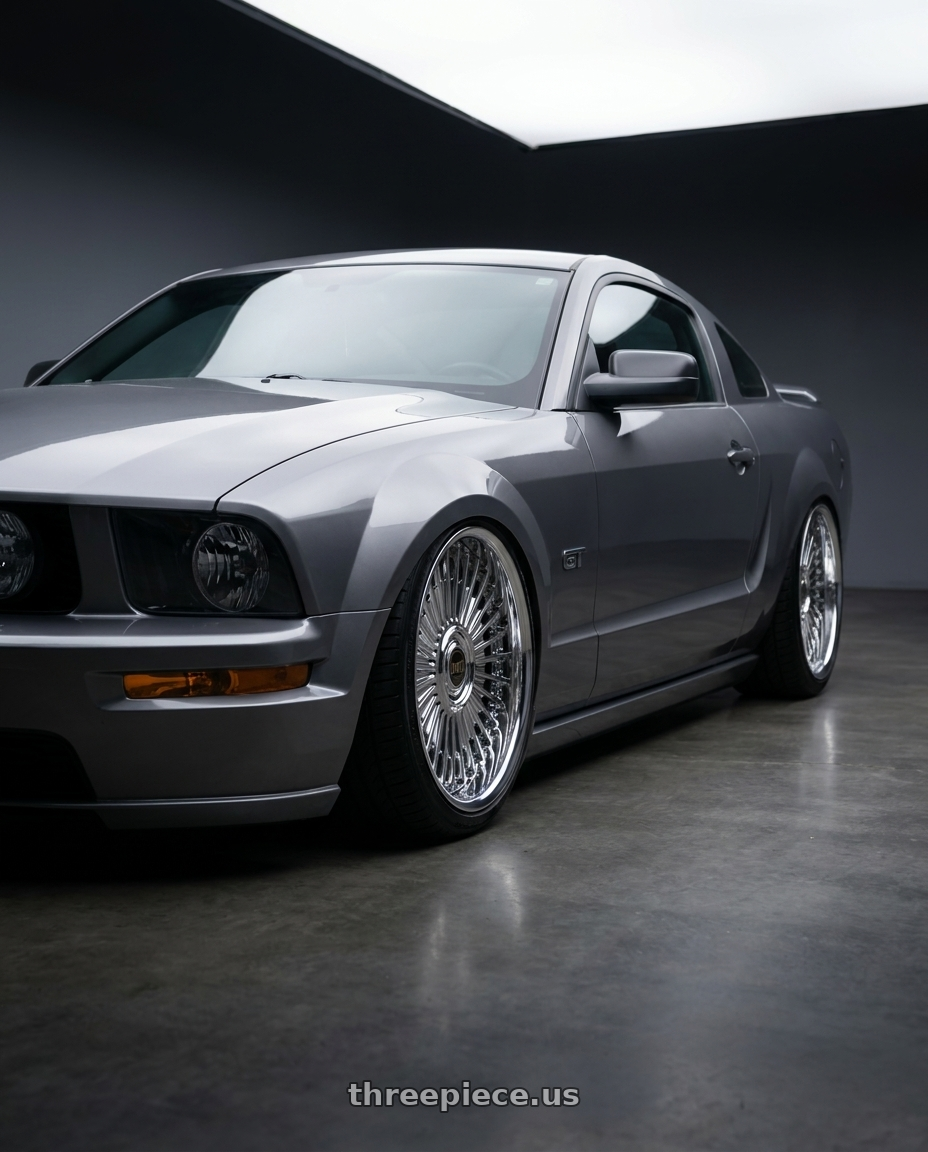 2005 mustang gt with Work Emitz Chrome 5x114.3 19x9.0 +45 wheels