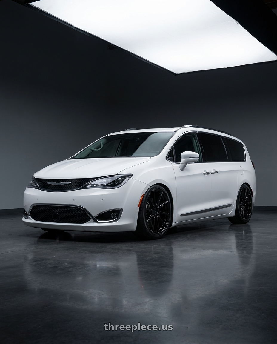 2017 chrysler pacifika limited white with VOSSEN HF6-1 6X135 22x9.5 +20 GLOSS BLACK wheels