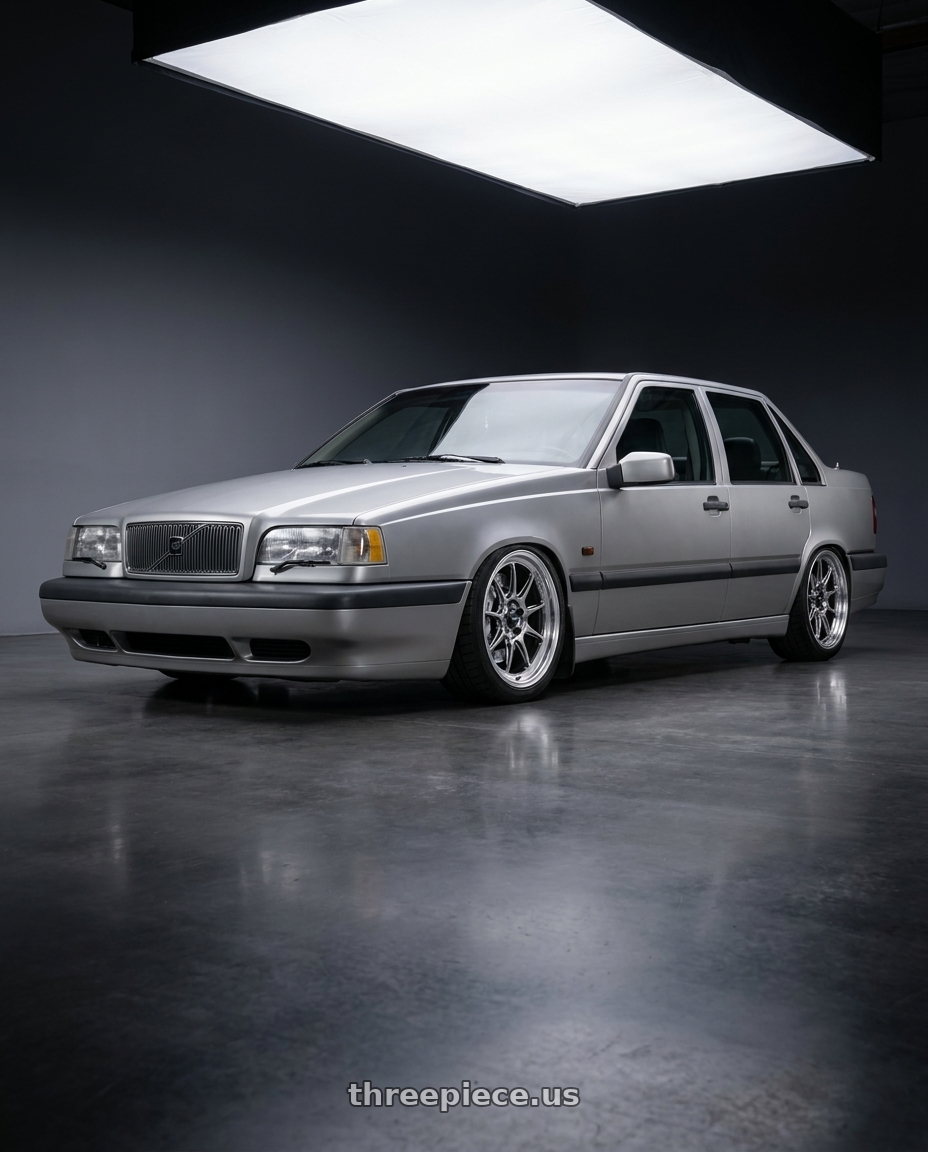 1996 Volvo 850 GLE, Silver, Big brake kit silver 6 piston calipers. with Konig Countergram 5x108 19x8.5+43 Hyper Chrome / Machined Lip wheels