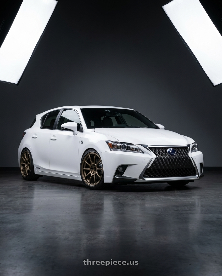 2014 Lexus Ct200h with Volk Racing Te37 Gravel 5x1143 15x7035 White 15x70 Et35 wheels